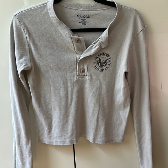 Brandy Melville NYC store exclusive button neck long sleeve top - Picture 2 of 4
